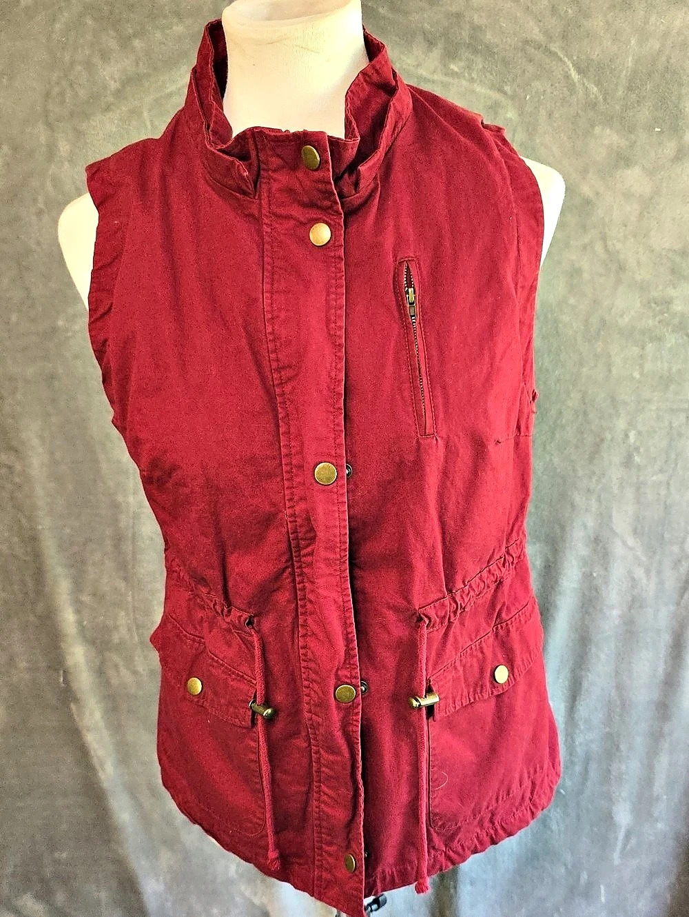 Love Tree Women's Utility Vest Burgundy Size Medium